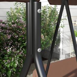 Matteo Brown 3 Seater Outdoor Garden Swing Chair with Adjustable Canopy - thumbnail 8