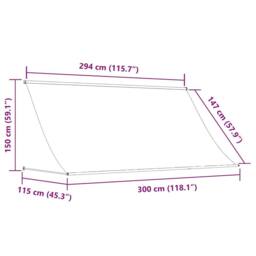 Berkfield Home Retractable Awning Cream 300x150 cm Fabric & Steel - thumbnail 9