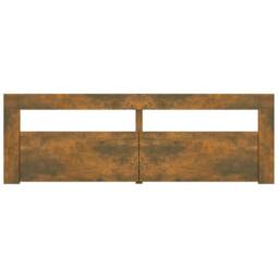 Berkfield Home TV Cabinet with LED Lights Smoked Oak 120x35x40 cm in Brown - Size: 120 x 35 x 40 cm - thumbnail 5