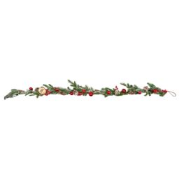 Samuel Alexander 1.9m Frosted Pinecone Garland with Red Berries & Baubles - thumbnail 1