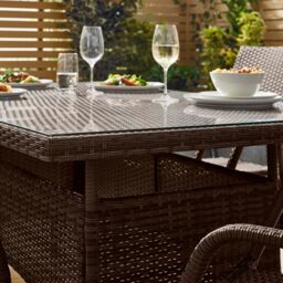 FurnitureboxUK Antigua 6 Seater Rattan Outdoor Garden Dining Set, PE Rattan, 6 Seat Garden Table & Chair Set, Weather Resistant in Brown - thumbnail 3
