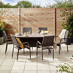 FurnitureboxUK Antigua 6 Seater Rattan Outdoor Garden Dining Set, PE Rattan, 6 Seat Garden Table & Chair Set, Weather Resistant in Brown - thumbnail 2