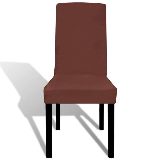 Berkfield Home Straight Stretchable Chair Cover 4 pcs Brown - image 1