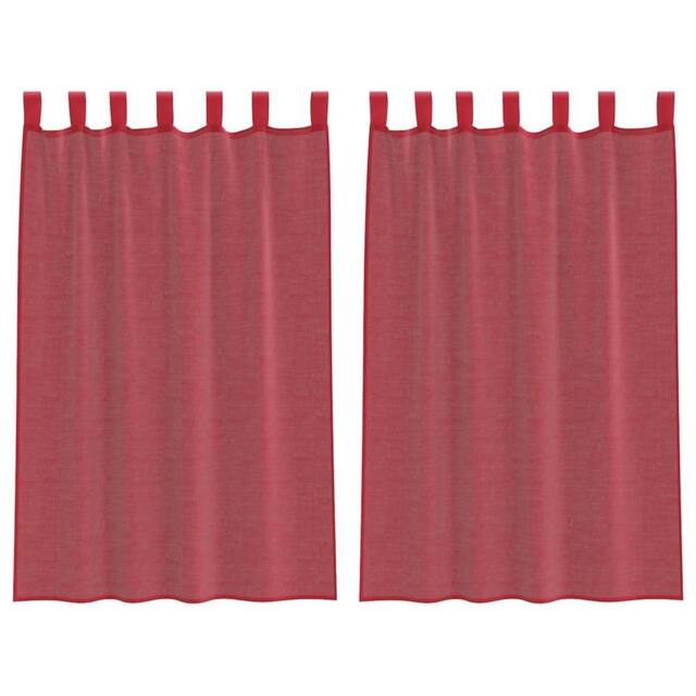 Berkfield Home Voile Curtains with Rod Pockets 2 pcs Wine Red - image 1