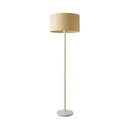ValueLights Charlie White Single Stem Floor Lamp with Fabric Drum Lamp Shade & LED Bulb in Natural - thumbnail 7