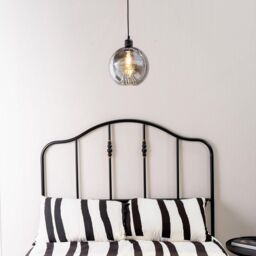 ValueLights Bellamy Easy Fit Smoke Glass Shade with 10W LED Warm White Bulb in Metallics - Size: 10 inches - thumbnail 4