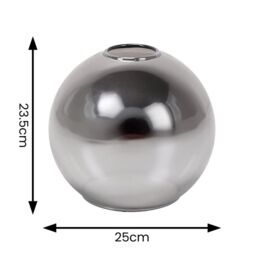 ValueLights Bellamy Easy Fit Smoke Glass Shade with 10W LED Warm White Bulb in Metallics - Size: 10 inches - thumbnail 7