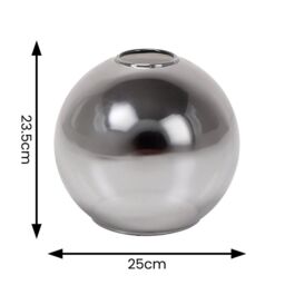ValueLights Bellamy Easy Fit Smoke Glass Shade with 10W LED Warm White Bulb in Metallics - Size: 10 inches - thumbnail 6