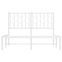 Berkfield Home Metal Bed Frame without Mattress with Headboard White 120x190cm - Size: 120x190 cm - thumbnail 5