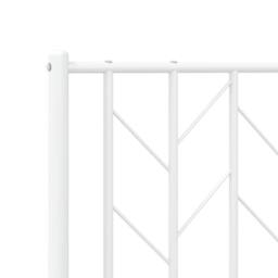 Berkfield Home Metal Bed Frame without Mattress with Headboard White 120x190cm - Size: 120x190 cm - thumbnail 8