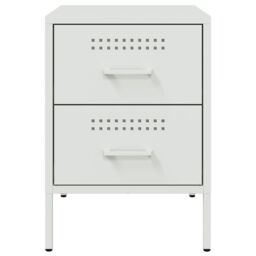 Berkfield Home Bedside Cabinet White 36x39x50.5 cm Steel - thumbnail 6