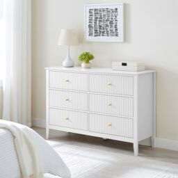 Melody Maison Large 6 Drawer Chest Of Drawers - Hales White Range - thumbnail 3