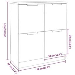 Berkfield Home Sideboard Grey Sonoma 60x30x70 cm Engineered Wood - Size: 60 x 30 x 70 cm - thumbnail 8