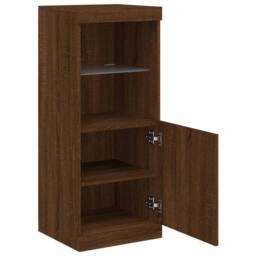 Berkfield Home Sideboard with LED Lights Brown Oak 41x37x100 cm - Size: 41 x 37 x 100 cm - thumbnail 7