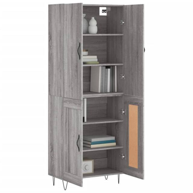 Berkfield Home Highboard Grey Sonoma 69.5x34x180 cm Engineered Wood - image 1