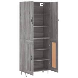 Berkfield Home Highboard Grey Sonoma 69.5x34x180 cm Engineered Wood - thumbnail 4