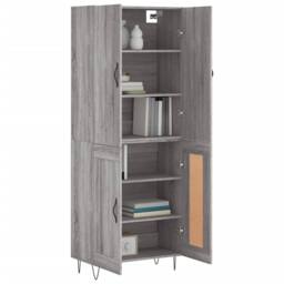 Berkfield Home Highboard Grey Sonoma 69.5x34x180 cm Engineered Wood - thumbnail 1