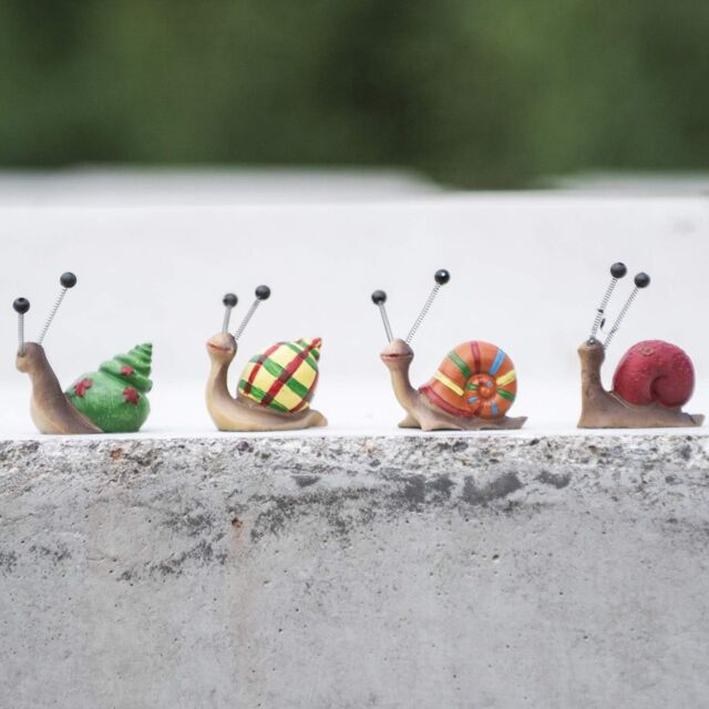 Marco Paul Pack of 4 Multicoloured Snail Garden Ornaments - image 1