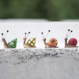 Marco Paul Pack of 4 Multicoloured Snail Garden Ornaments