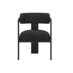 Wyld Haus Thurles Black Velvet Upholstered Dining Chair with Armrests - thumbnail 3