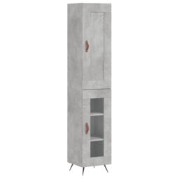 Berkfield Home Highboard Concrete Grey 34.5x34x180 cm Engineered Wood - thumbnail 2