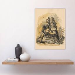 "Artery8 Gypsy & Lark Watercolour Kubincan Wall Art Poster Print in Beige - Size: W12"" x H16""" - thumbnail 4