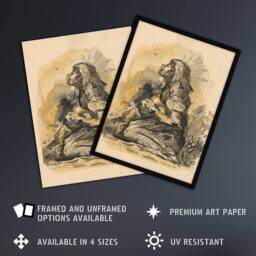 "Artery8 Gypsy & Lark Watercolour Kubincan Wall Art Poster Print in Beige - Size: W12"" x H16""" - thumbnail 2