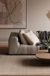 Kukoon Natural Wool Plush Pile Soft Grey Solid Colour Living Room Area Rug - Size: 160 cm x 230 cm - thumbnail 2