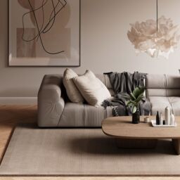 Kukoon Natural Wool Plush Pile Soft Grey Solid Colour Living Room Area Rug - Size: 160 cm x 230 cm - thumbnail 4