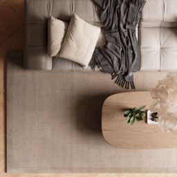 Kukoon Natural Wool Plush Pile Soft Grey Solid Colour Living Room Area Rug - Size: 160 cm x 230 cm - thumbnail 3