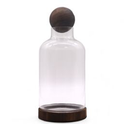 KDMD Large Ball Top Terarium on Dark Tung Wood in Brown - thumbnail 4