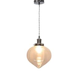 First Choice Lighting Set of 2 Layla - Clear Vintage Design Pendant Shades Chrome Flex Set - thumbnail 3