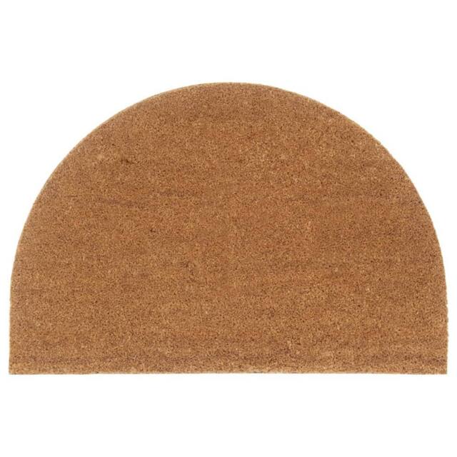 Berkfield Home Door Mat Natural Half Round 60x90 cm Tufted Coir in Brown - image 1