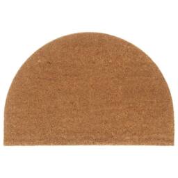 Berkfield Home Door Mat Natural Half Round 60x90 cm Tufted Coir in Brown - thumbnail 1