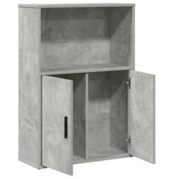 Berkfield Home Bookcase Concrete Grey 60x24x85 cm Engineered Wood - Size: 60 x 24 x 85 cm - thumbnail 4