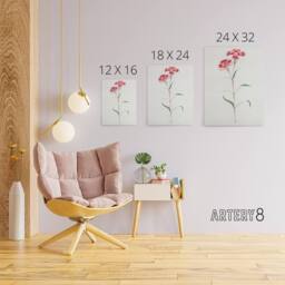 "Artery8 Nadeshiko Flower Canvas Wall Art Print Vintage Japanese Botanical in Blue - Size: W18"" x H24""" - thumbnail 4