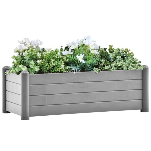Berkfield Home Garden Raised Bed PP Stone Grey 100x43x35 cm - Size: 100 x 43 x 35 cm - image 1