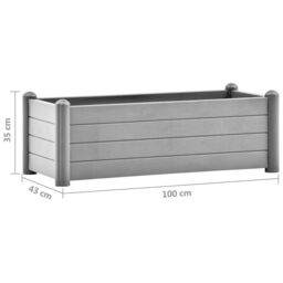 Berkfield Home Garden Raised Bed PP Stone Grey 100x43x35 cm - Size: 100 x 43 x 35 cm - thumbnail 6