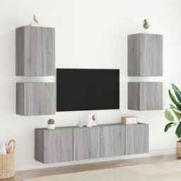 Berkfield Home TV Wall Cabinets 2 pcs Grey Sonoma 40.5x30x40 cm Engineered Wood - thumbnail 4