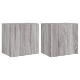 Berkfield Home TV Wall Cabinets 2 pcs Grey Sonoma 40.5x30x40 cm Engineered Wood - thumbnail 2