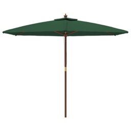 Berkfield Home Garden Parasol with Wooden Pole Green 299x240 cm - thumbnail 3