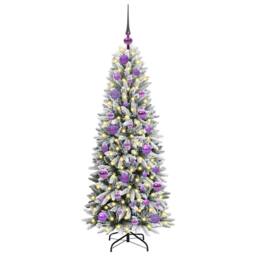 Berkfield Home Green Artificial Christmas Tree with 150 LEDs White 53 x 53 x 120 cm - thumbnail 1