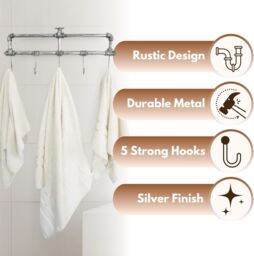Marco Paul Silver Wall Mounted Coat Rack & Hooks Hallway Hooks - thumbnail 4