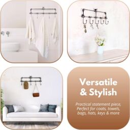 Marco Paul Silver Wall Mounted Coat Rack & Hooks Hallway Hooks - thumbnail 5