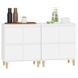 Berkfield Home Sideboards 2 pcs White 60x35x70 cm Engineered Wood - Size: 60 x 35 x 70 cm - thumbnail 4