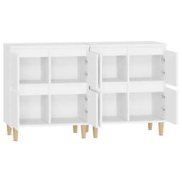 Berkfield Home Sideboards 2 pcs White 60x35x70 cm Engineered Wood - Size: 60 x 35 x 70 cm - thumbnail 7