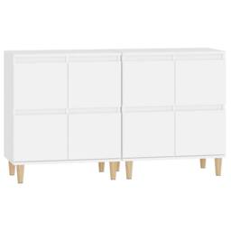 Berkfield Home Sideboards 2 pcs White 60x35x70 cm Engineered Wood - Size: 60 x 35 x 70 cm - thumbnail 6