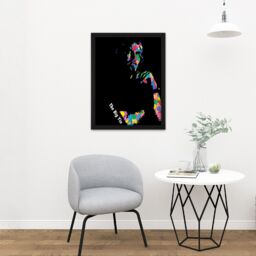 "Artery8 Wall Art Print Big Yin Billy Connolly Paint Splatter Large Framed Wall Décor Art in Brown - Size: W18"" x H24""" - thumbnail 2
