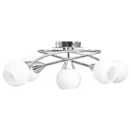 Berkfield Home Ceiling Lamp with Ceramic Shades for 5 E14 Bulbs White Bowl - thumbnail 2