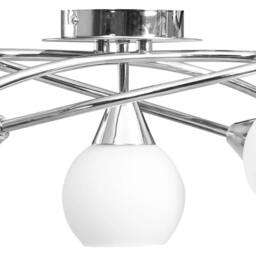 Berkfield Home Ceiling Lamp with Ceramic Shades for 5 E14 Bulbs White Bowl - thumbnail 6